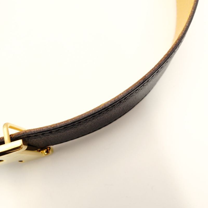 HERMES レザー ベルト ブラック/イエロー 70 HERMES レザー ベルト ブラック/イエロー 70 ベルトバックル 《ミニ