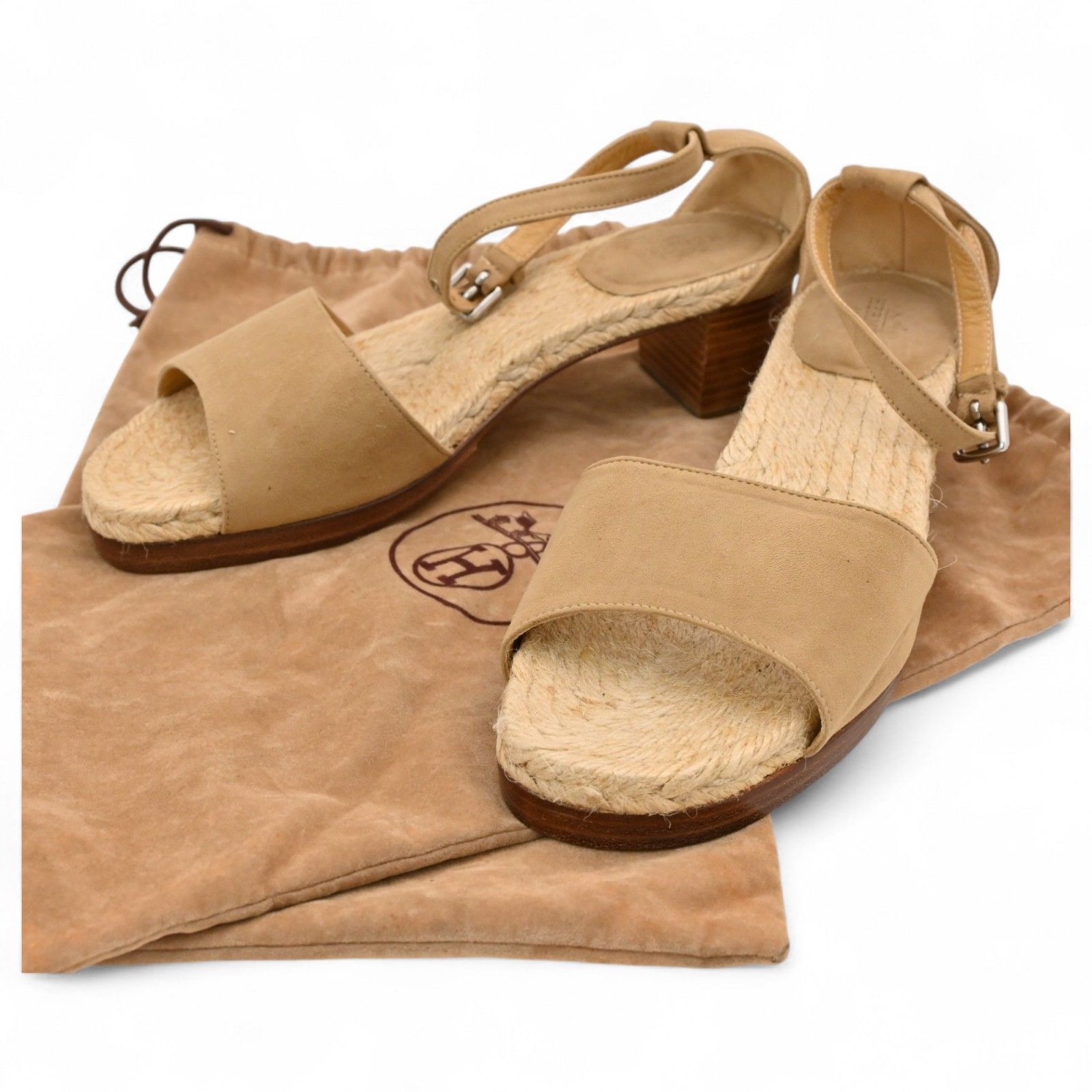 エルメス エスパドリーユ サンダル ベージュ 36 Aランク he9913db