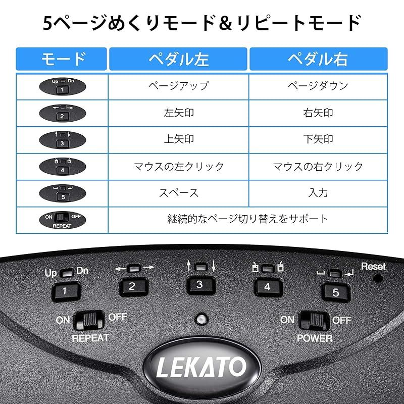ページターナーペダル フット スイッチ ワイヤレスBluetooth Page Turner 楽譜 ハンズフリー USB充電式 ページターナーフットペダル フットスイッチ コントローラー