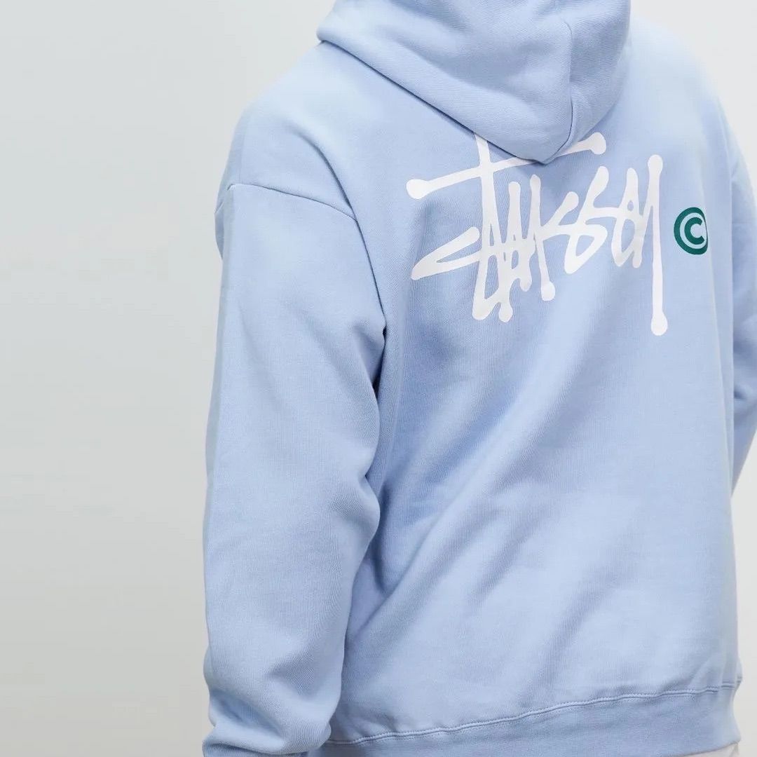 STUSSY》ステューシー ロゴ パーカー フーディー パールブルー - ま