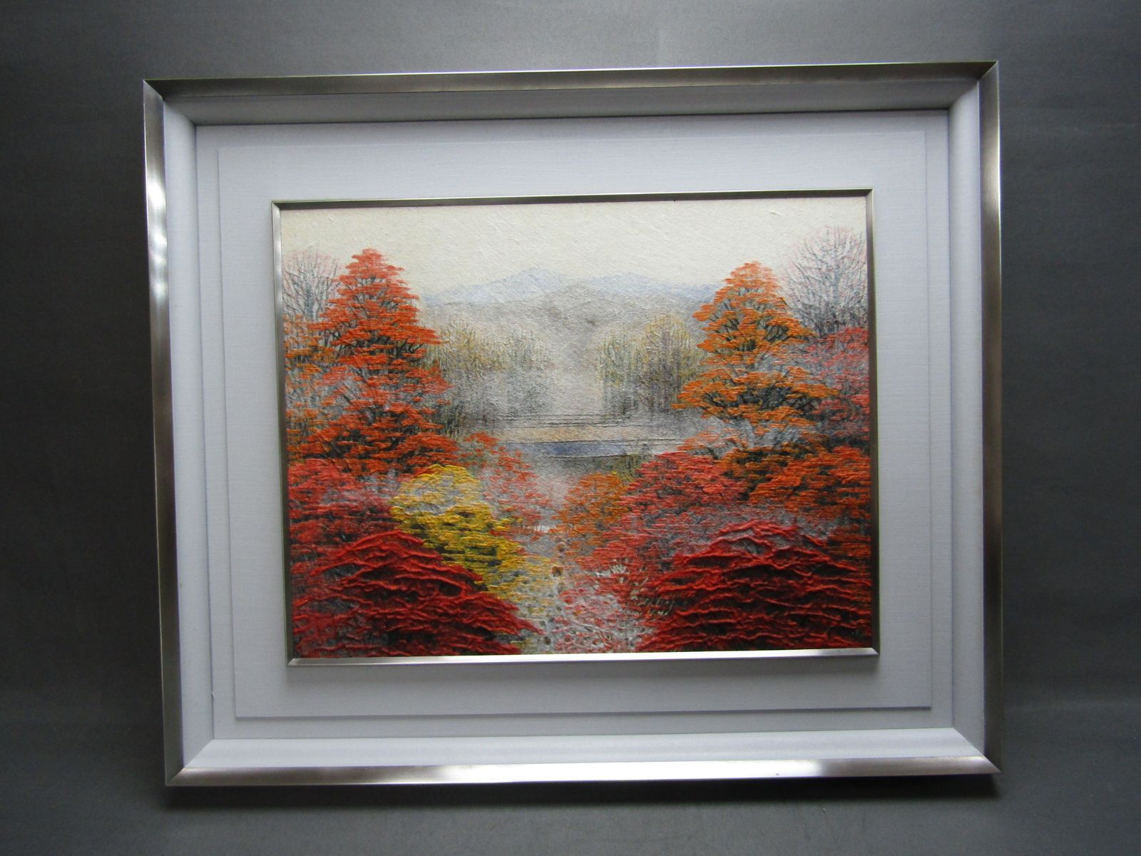 ちぎり絵 山内一生 「錦秋」 額装品 人間国宝 小原和紙工芸 - メルカリ