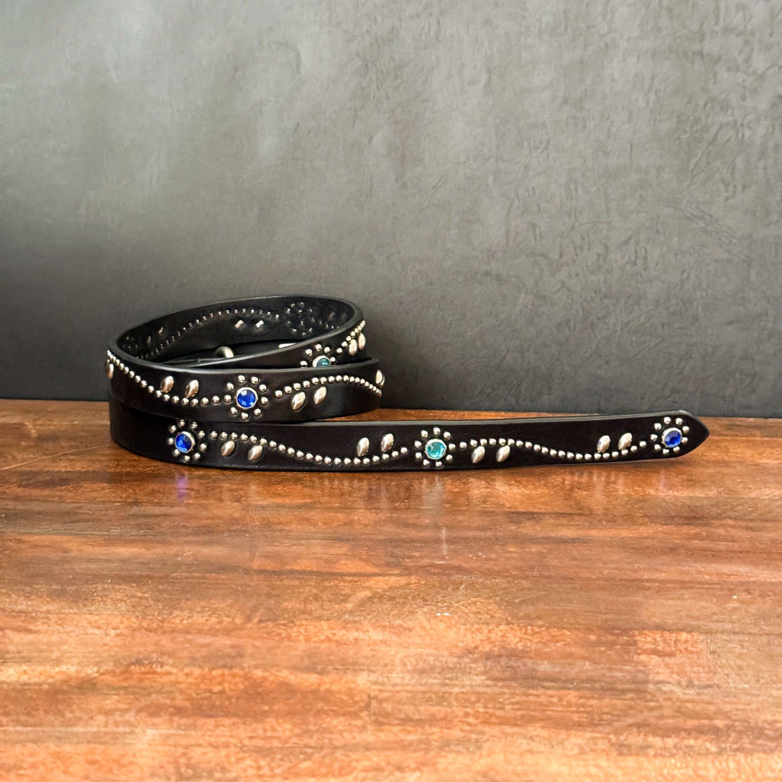 オーダーページ ハンドメイドナローベルトフラワーオールBLUE23mm