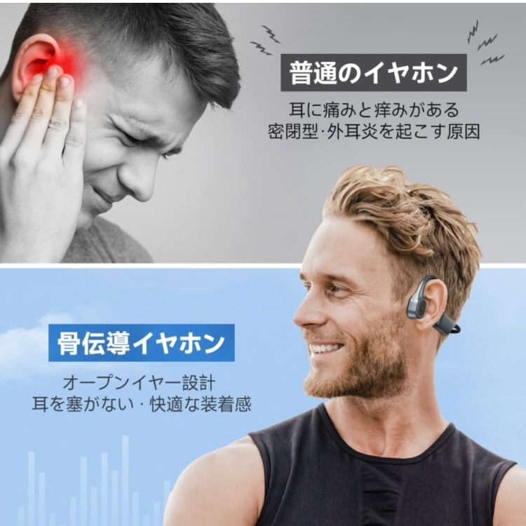 人気 Bluetooth ワイヤレス 通勤 イヤホン スポーツ 青