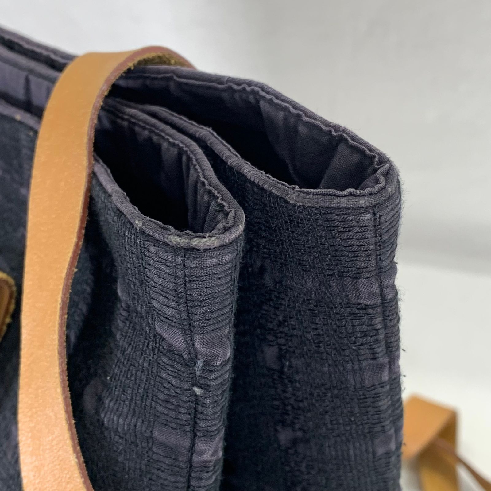 HERMES エルメス アメダバ カバ ドゥ レザー キャンバス ショルダー 
