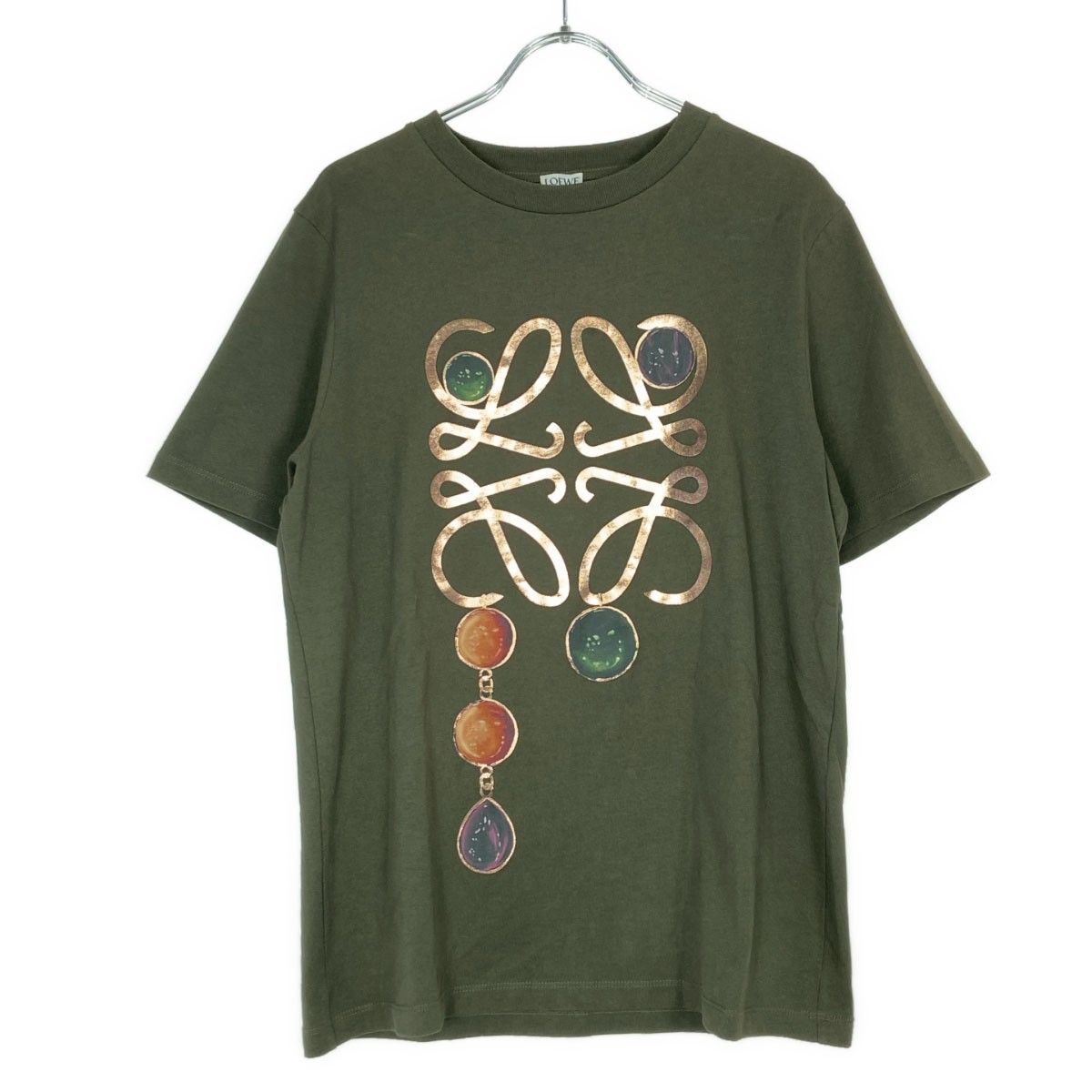 LOEWE ロエベ 20AW T-shirt アナグラムプリントTシャツ カーキ S
