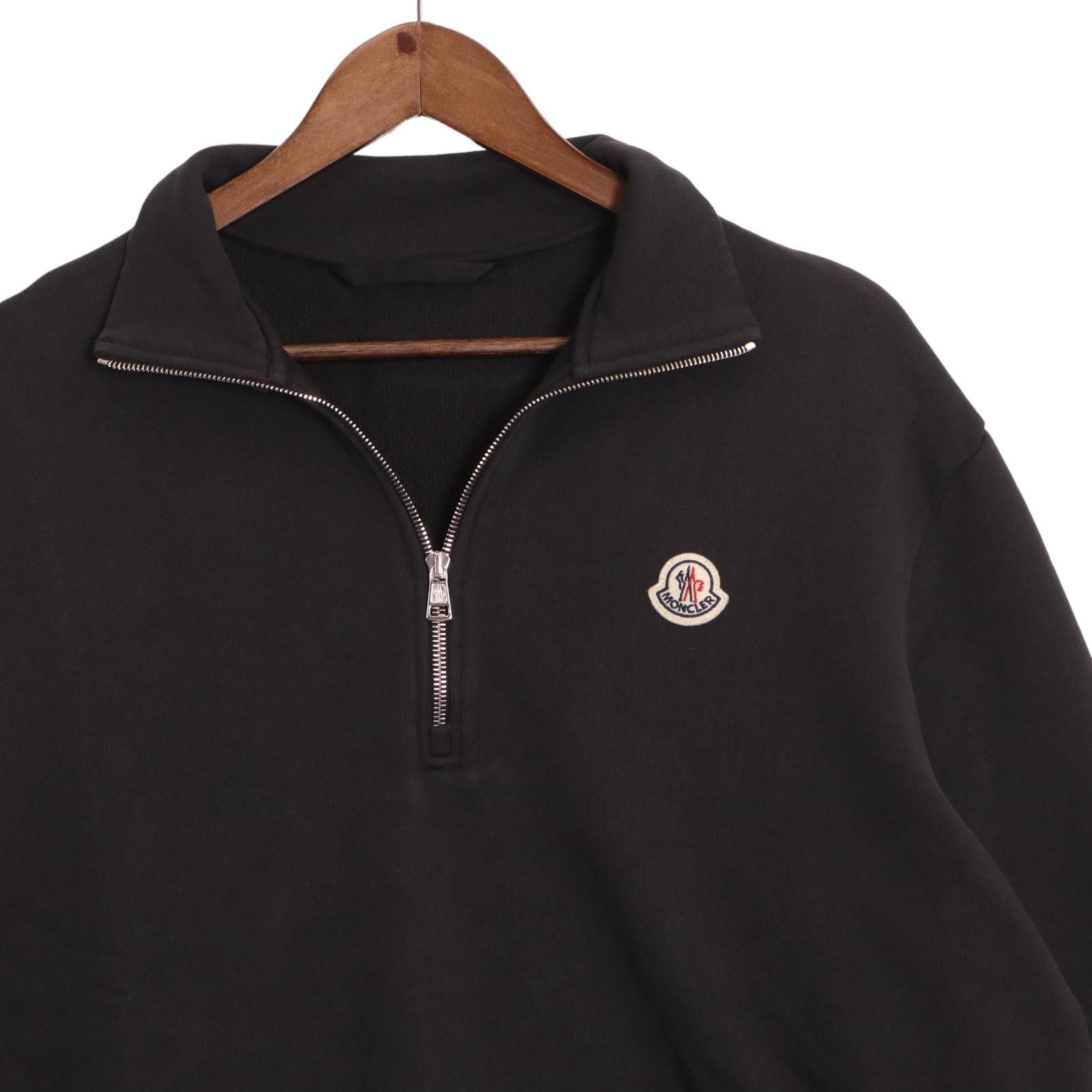 MONCLER モンクレール 23年製 ﾌﾞﾗｯｸ SWEATSHIRT ﾊｰﾌｼﾞｯﾌﾟｽｳｪｯﾄ XXXL ...