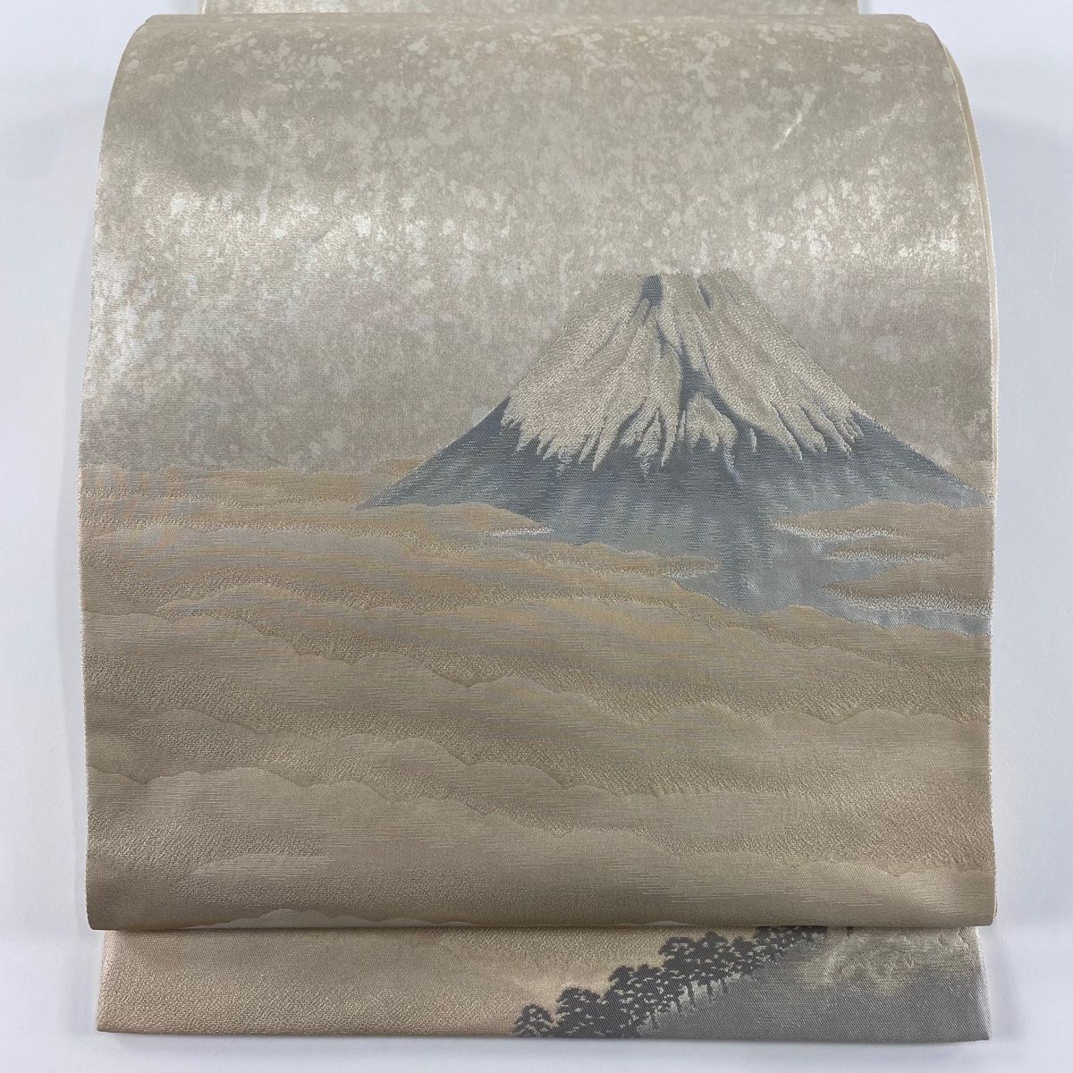 袋帯 美品 名品 落款 瓢箪 流水 箔 焦茶色 お太鼓柄 正絹 【中古