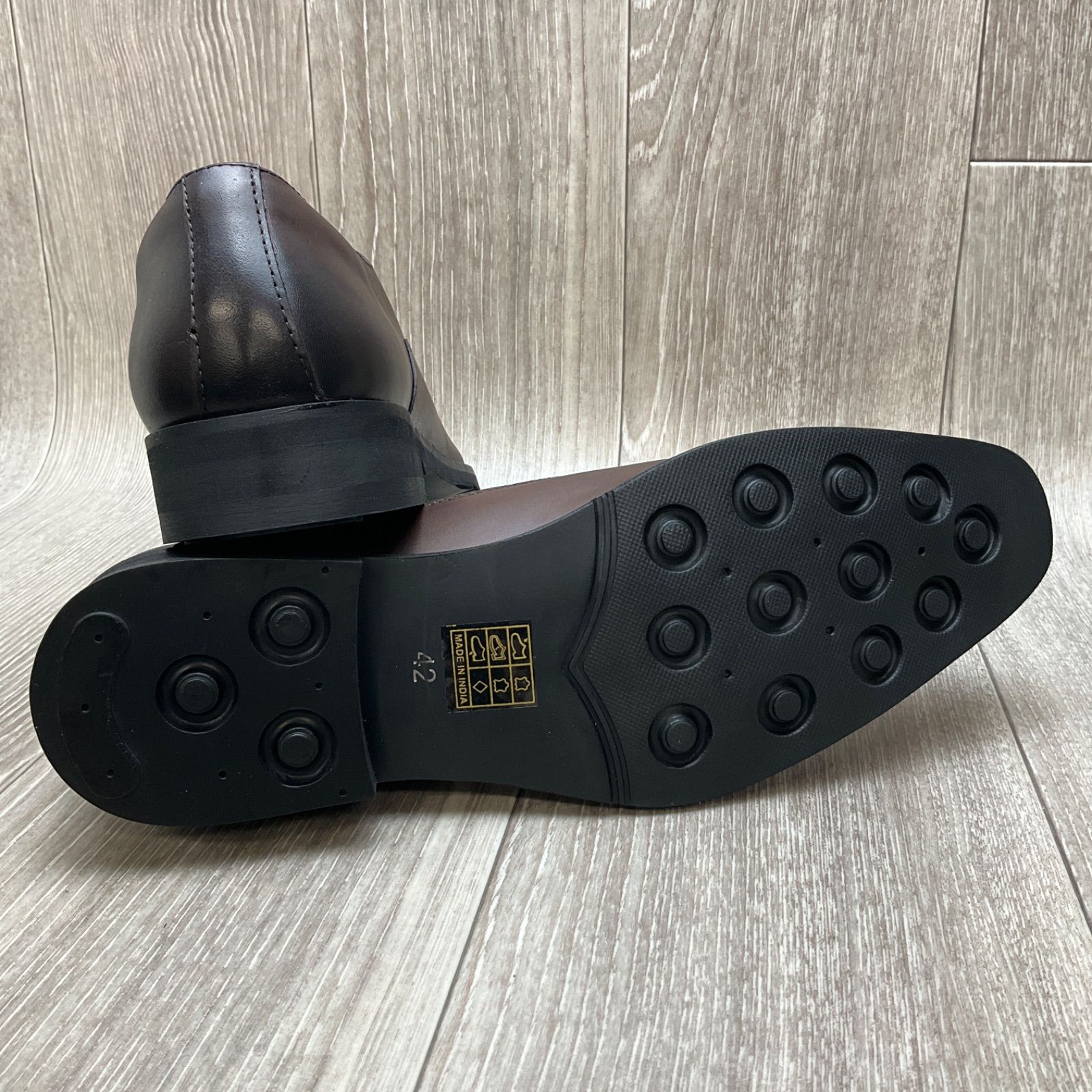 アウトレット】内羽根ストレートチップ◇ダークブラウン◇紳士