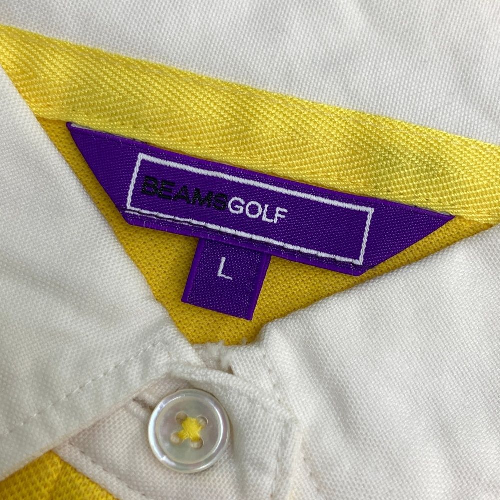 ビームス　BEAMS GOLF イエロー ポロシャツ　半袖　デカロゴ　L BEAMS GOLF ビームスゴルフ ×PALMS&CO 半袖ポロシャツ イエロー