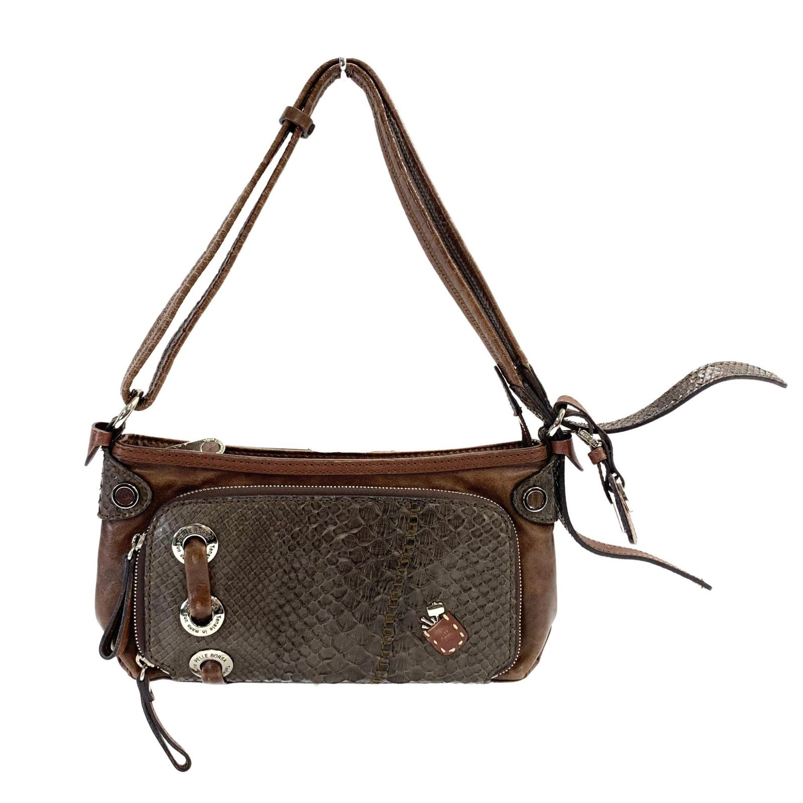 pelle borsa ペレボルサ レザー 肩掛けショルダーバッグ パイソン  