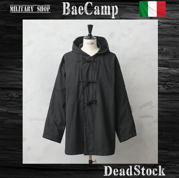 新品 イタリア軍 コットン スノーカモパーカー BLACK染め