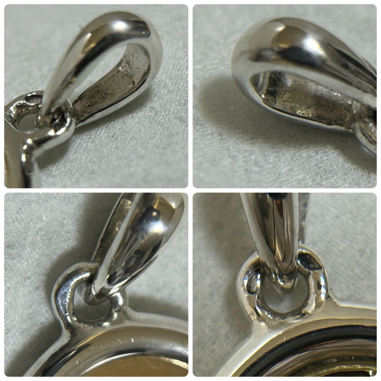 エルメス セリエ コイン ネックレス ペンダント トップ AG925 K18 750
