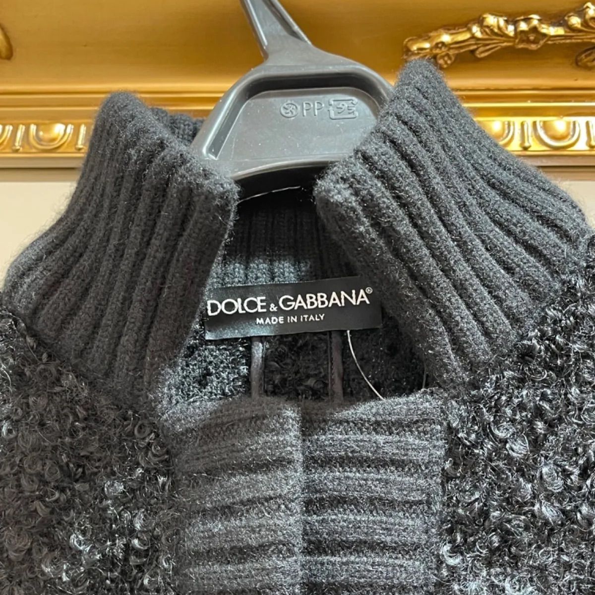 【極美品】DOLCE&GABBANA ドルチェ＆ガッバーナ F287FT モヘア×カシミア ウールジャケット 38 ブラック シルバー金具 中古  アウター ブルゾン 長袖 レディース 女性用 ブランド 黒 ファッション コート 希少 レア プレゼント ギフト