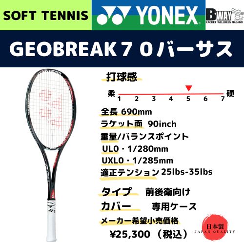 YONEX ジオブレイク70V (GEOBREAK 70V）ファイヤーレッド - メルカリ