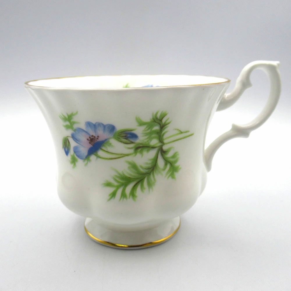 ヴィンテージ 食器 トリオ ティーカップ＆ソーサー Richmond China リッチモンドチャイナ Blue Poppy ブルーポピー イギリス 1970年代頃 22A144-1
