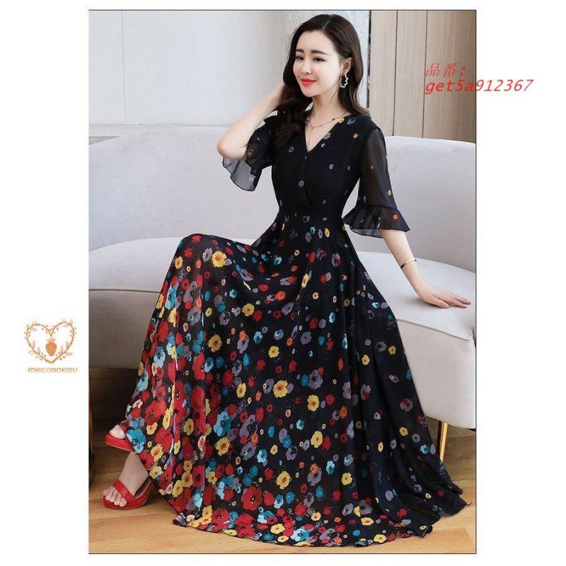 30代 五分袖ワンピース