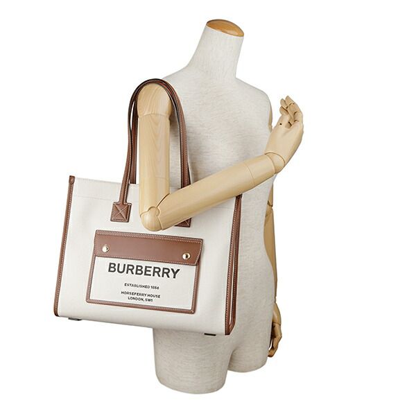 新品 バーバリー BURBERRY トートバッグ CANVAS&LEATHER NEW TOTE オフ 