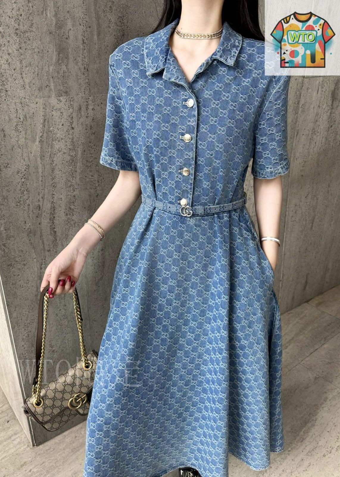 GUCCI グッチ ワンピース 今日WTO】Gucci グッチ 新作デニムワンピース-GP89 - メルカリ