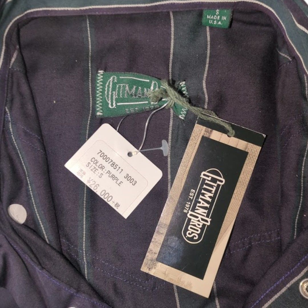 GITMAN BROS Vintage パープル USA製 ストライプシャツ - メルカリ 