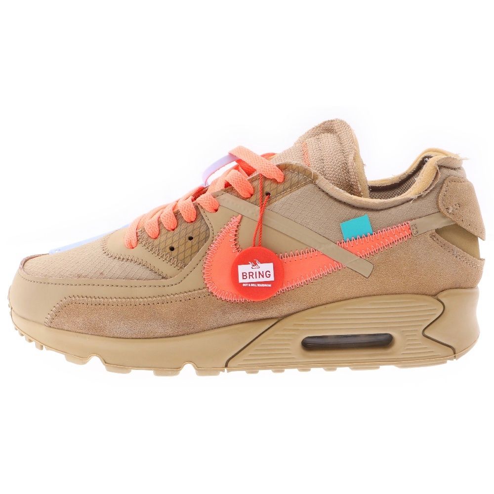 NIKE (ナイキ) ×OFF-WHITE THE 10 AIR MAX 90 DESERT ORE ×オフホワイト エアマックス90 デザートオレ ローカットスニーカー AA7293-200 ブラウン US10/28cm