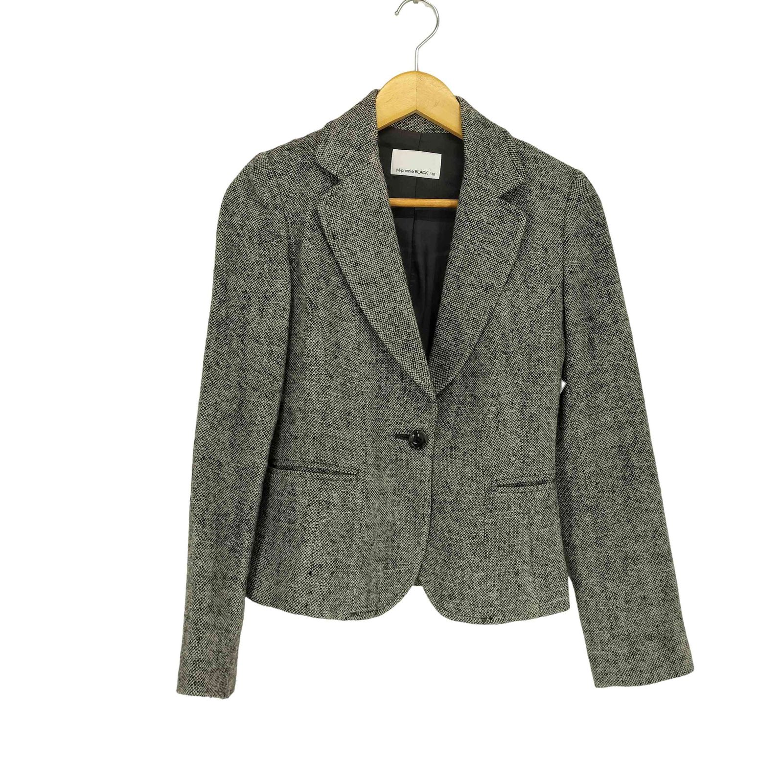 エムプルミエ ツイード ジャケット エムプルミエブラック M-premier BLACK ラメツイード テーラード