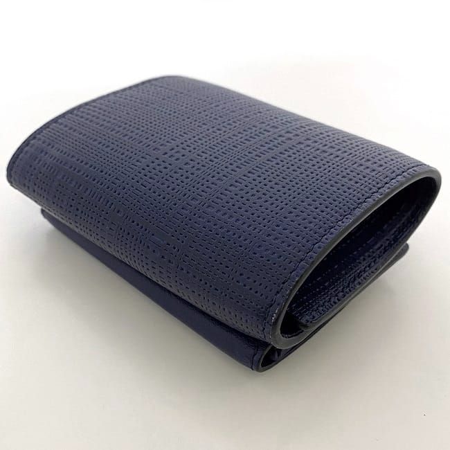 美品✨️ロエベ 三つ折り財布 リピートアナグラム レザー ネイビー 大人気 ロエベ 三つ折り財布 リピート アナグラム ジップ レザー