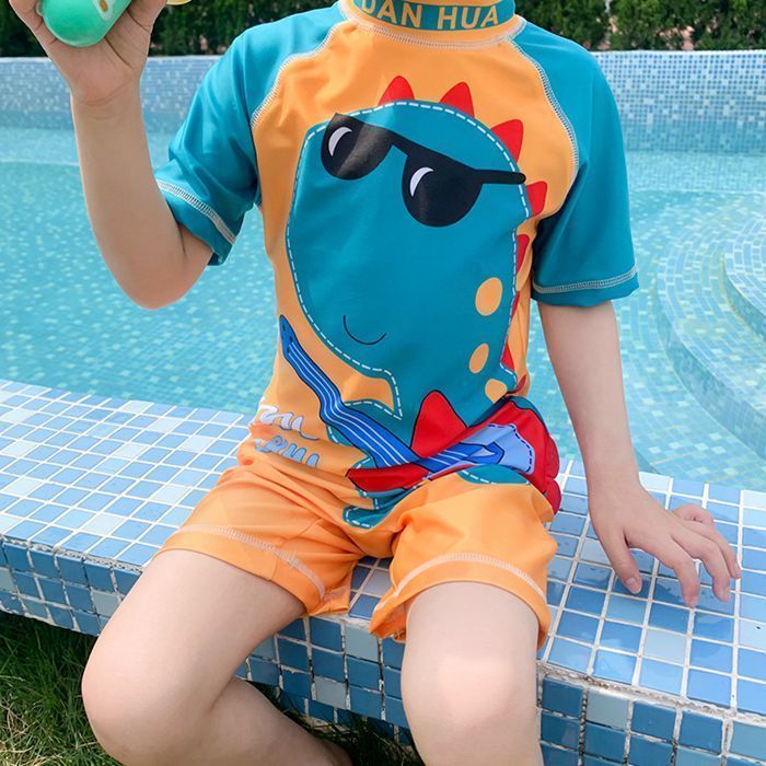 キッズ水着 男の子 オールインワン ボーイズ 子供 男の子 水着 スクール水着 半袖 ジュニア水着 プール スイムウェア 可愛い ビーチ 韓国風 90 100 110 120 130 min#