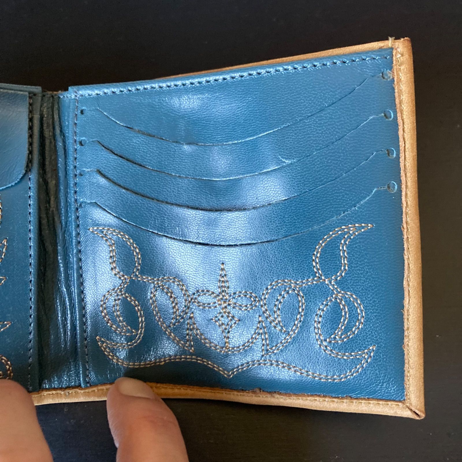 RRL ダブルアールエル二つ折り財布カービング
