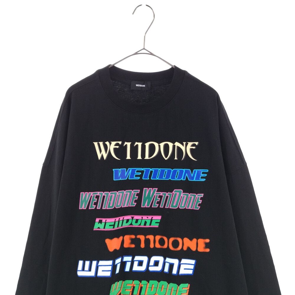 we11done (ウェルダン) MULTI LOGO LONG-SLEEVED T-SHIRT WD-TT1-22-848-U-BK マルチロゴ 長袖 Tシャツ カットソー ブラック - メルカリ