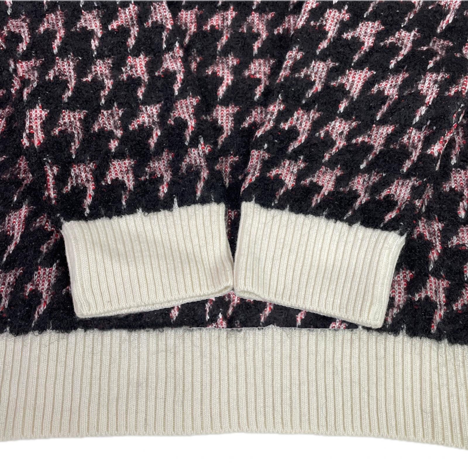 限定 メンズ セントアンドリュース StANDREWS セーター LL 黒系 ブラック 長袖 クルーネック 総柄 シルク混 送料無料で新登場！