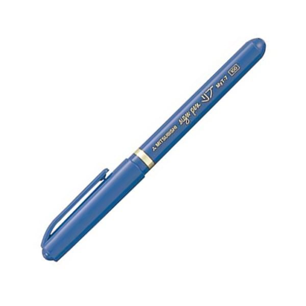 （まとめ） 三菱鉛筆 水性サインペン リブ細字 0.7mm 青 MYT7.33 