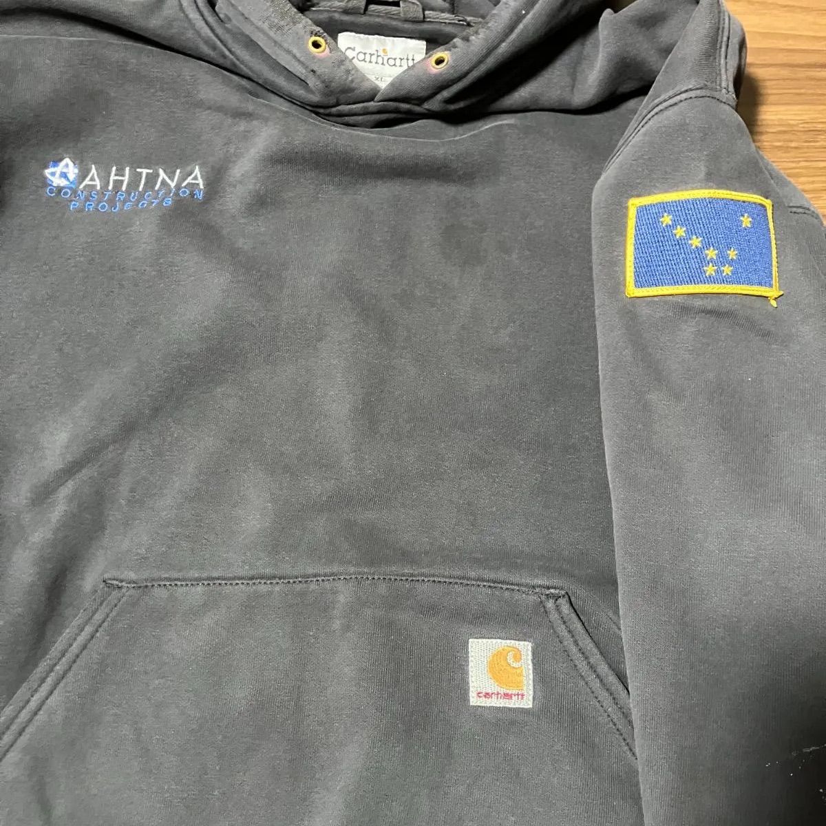 Carhartt カーハート パーカー ネイビー 紺 XL 企業系 ダメージ