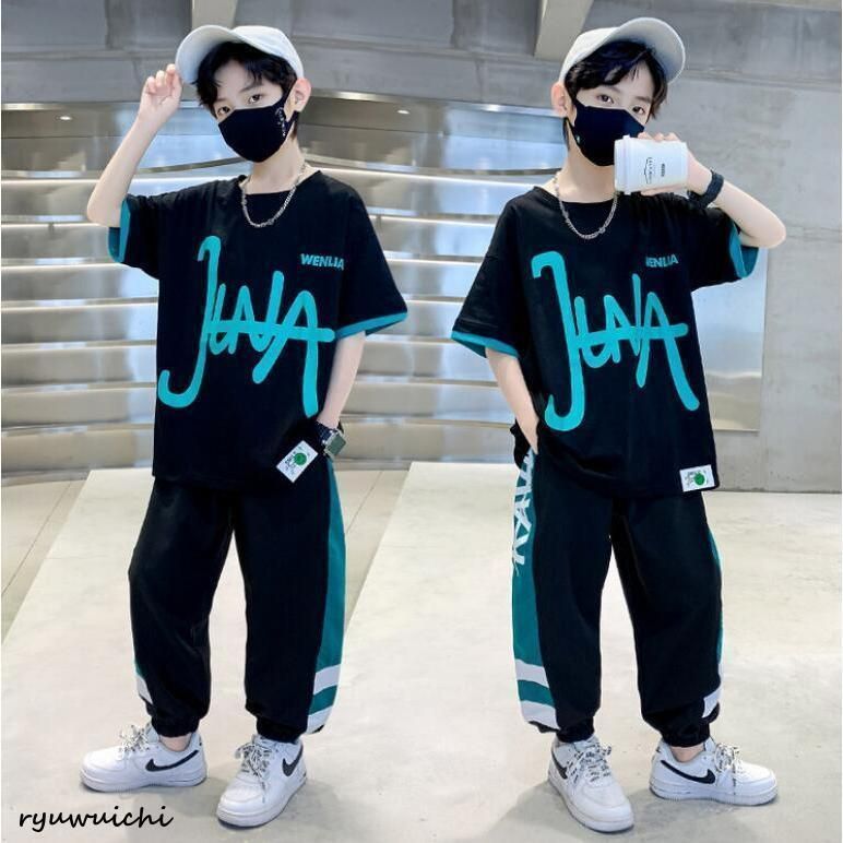 半袖Tシャツ パンツ 子供ジャージ 男の子 上下セット スウェット2点セット カコイイ キッズ ゆったり カジュアル 夏