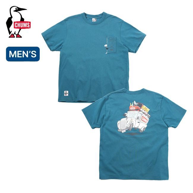 【新品】CHUMS チャムス ゴーアウトドアポケットTシャツ メンズ ティール