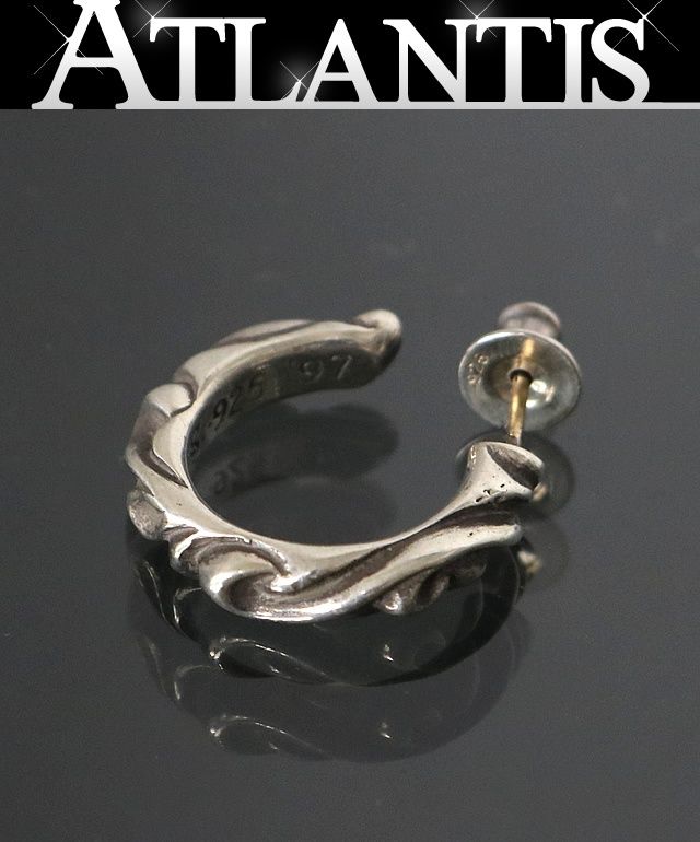 CHROME HEARTS 銀座店 クロムハーツ スクロール フープ ピアス メンズ シルバー SV925 100093