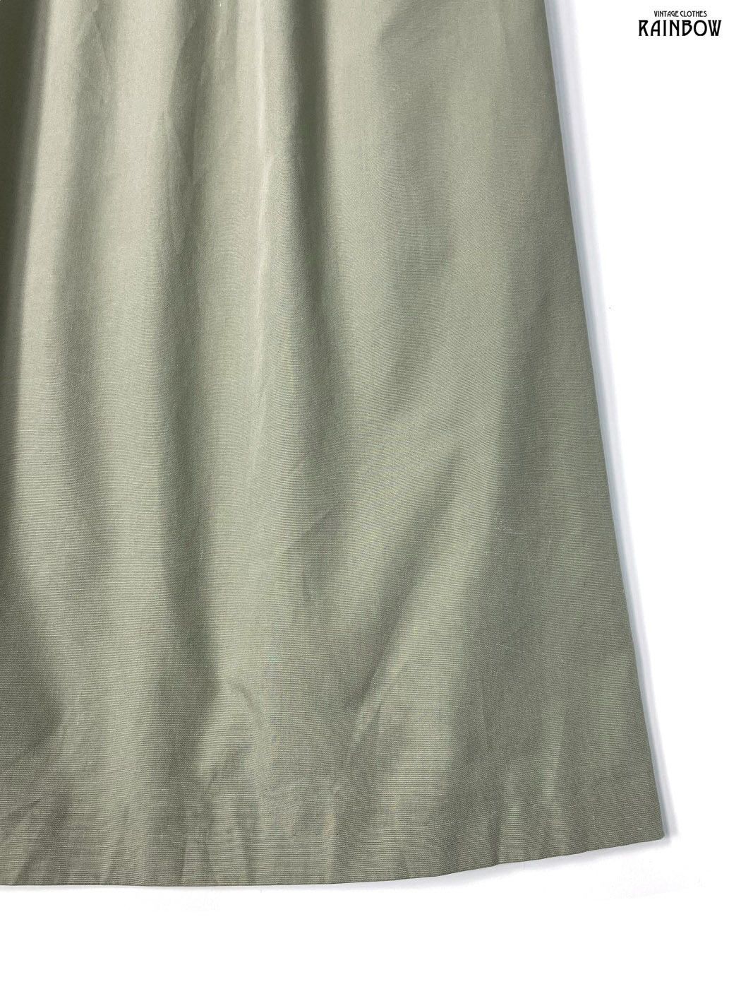 在庫限り アメリカ ヴィンテージ 古着 ドイツ製 無地 コットン スカート くすみ 緑 ロングスカート 