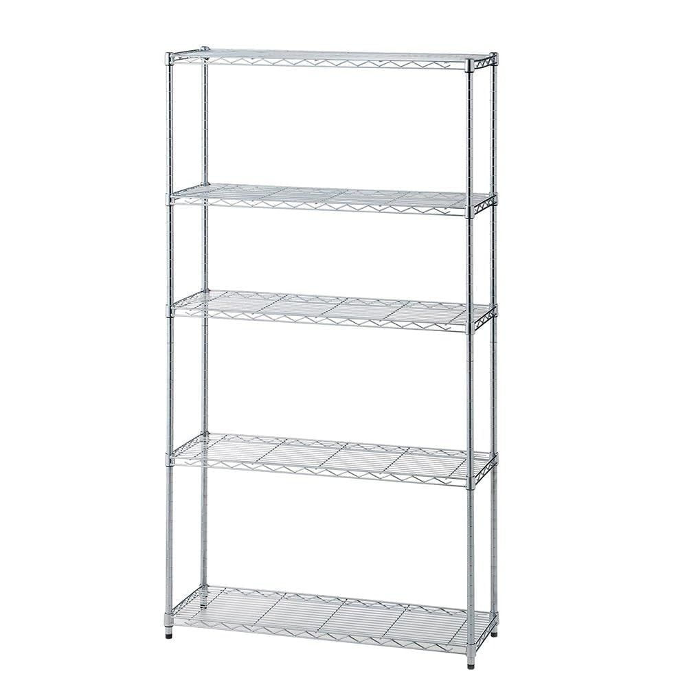 カインズ CAINZ インテリアシェルフ 幅87 5段 ポール径19mm M9 スチールラック 収納 棚 オープンシェルフ ラック インテリアラック パイプ収納 パイプラック パイプラック