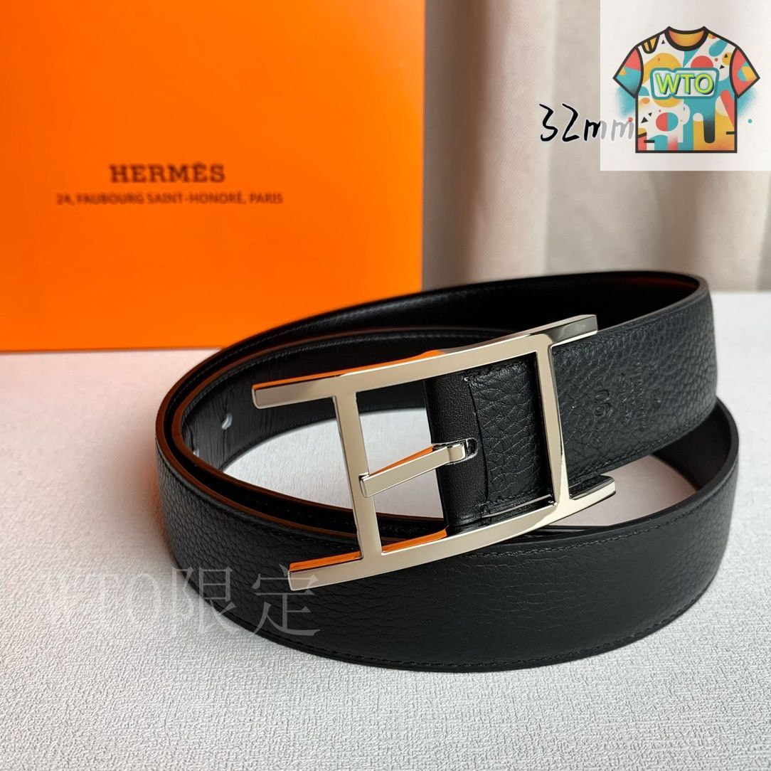 今日WTO】Herm?s エルメス ニードルバックル レザーベルト-GX76