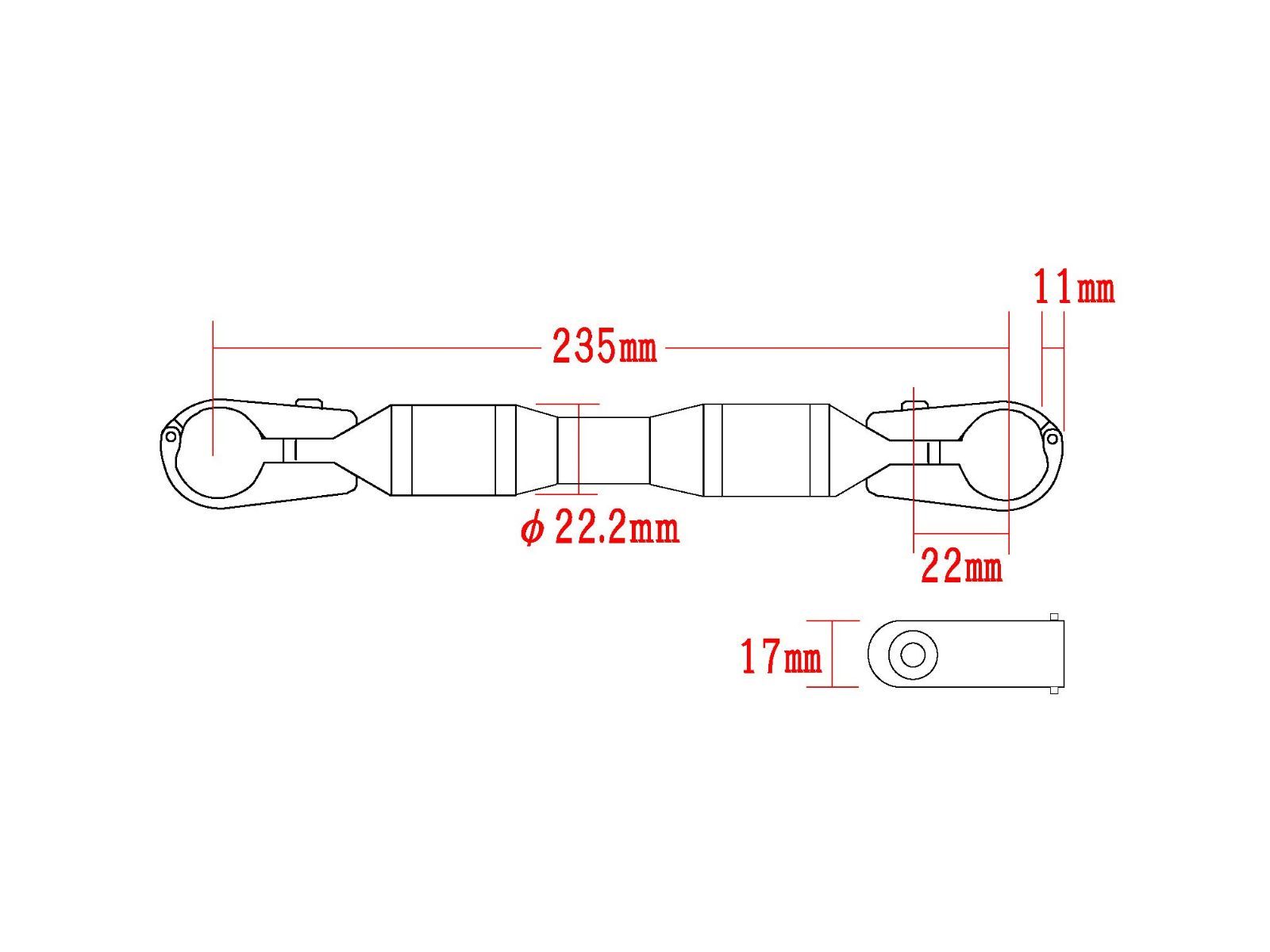 在庫セール】シャフト バイクハンドルブレース タイプ2 187mm バイク