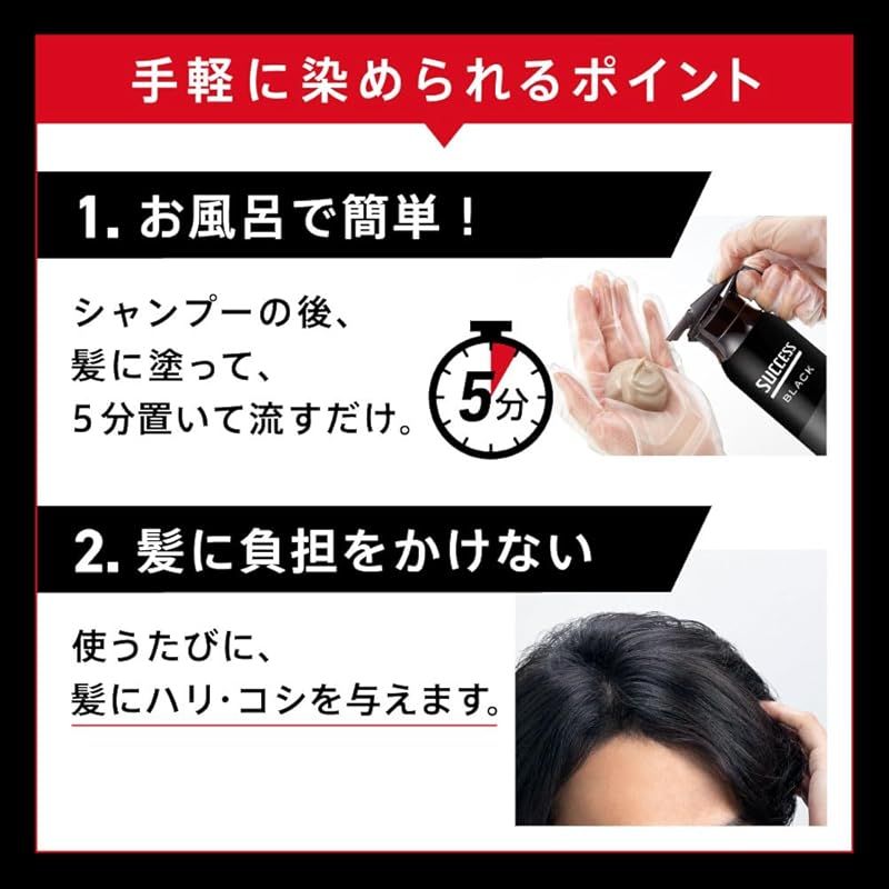 サクセスブラック ふんわり仕上がるカラートリートメント 約7
