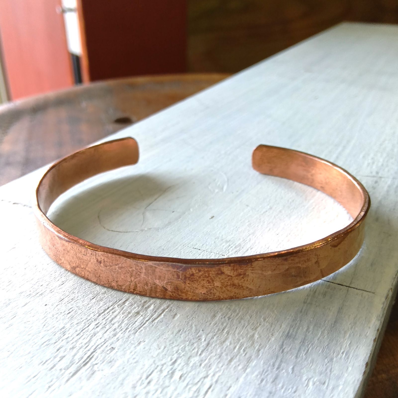 ハンドメイド 銅製 エスニック模様 バングル 【公式通販】