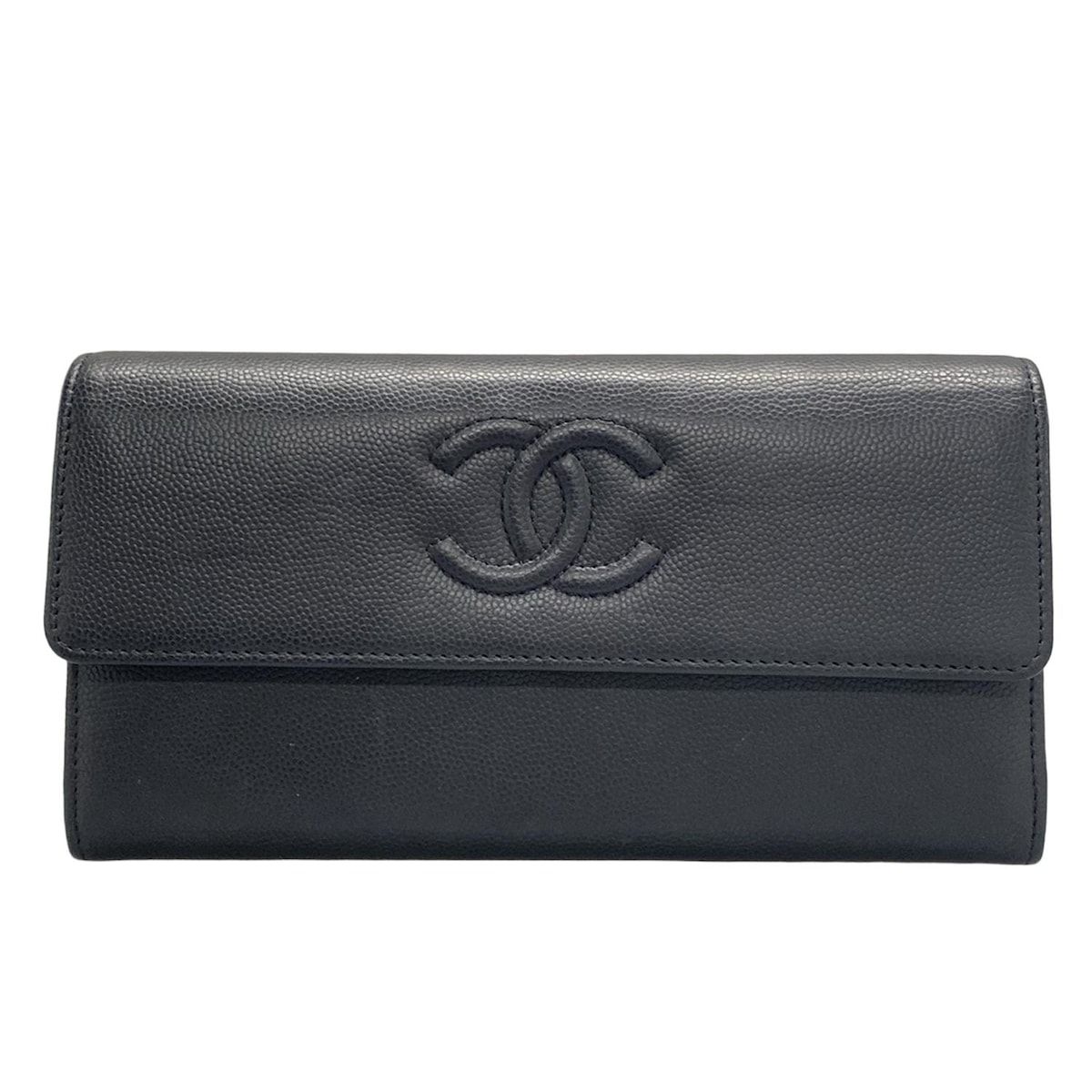 CHANEL シャネル 長財布 - A13498 黒 ココマーク|ゴールド金具