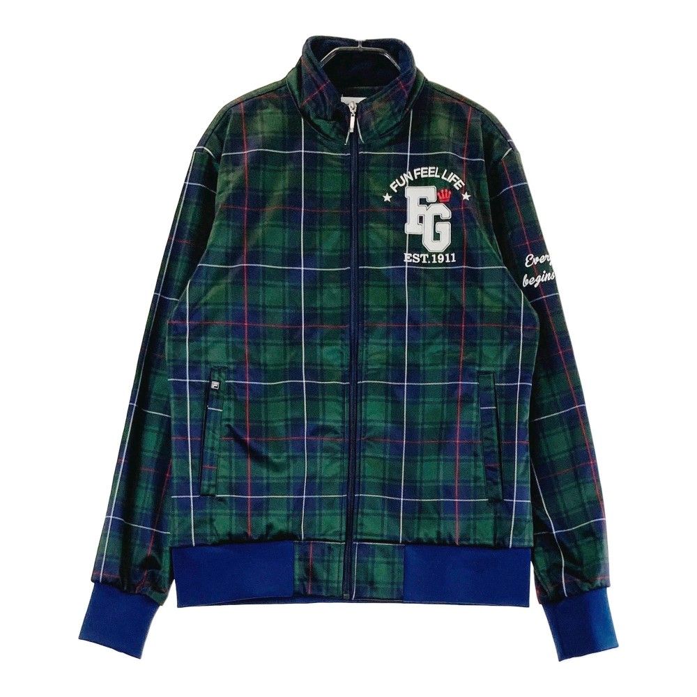 サイズ L FILA GOLF フィラゴルフ 長袖 ジップジャケット 刺繍 チェック柄 グリーン系 240101437886 ゴルフウェア メンズ ストスト