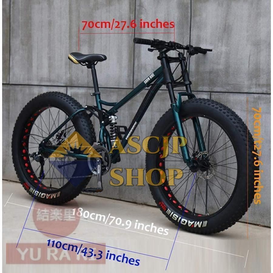 ☆新品 未使用☆自転車MTB、ファットホイールバイク/ファットバイク/ファットタイヤマウンテンバイク、ビーチクルーザーファットタイヤバイクスノー バイクファットビッグ - メルカリ