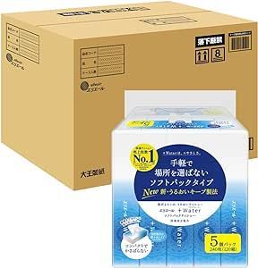 エリエール プラスウォーター Water ソフトパック 120組×90パック 5パック×18 ケース販売