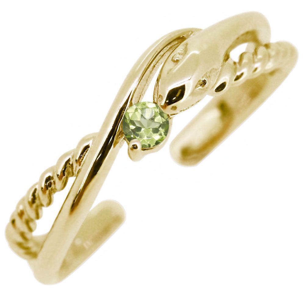 イヤーカフ 18金 イヤークリップ 蛇 へび レディース ピアス イヤカフ 18k 誕生石 8月 イヤリング 片耳【受注生産の為8～10営業日程度で発送】