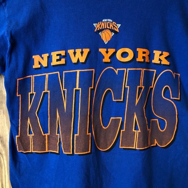 USA製 90s VINTAGE STARTER NEW YORK KNICKS NBA 両面 プリント Tシャツ レディース M程  袖シングルステッチ 90年代 スターター ニューヨーク ニックス ビンテージ 古着 e24050740