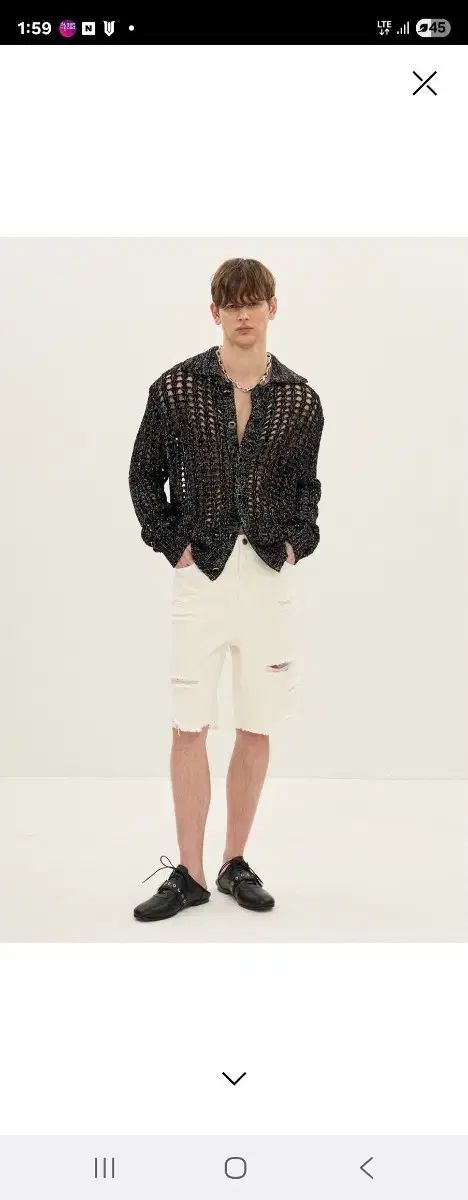 SYSTEM homme システムオム きらめき ネット カーディガン 105 サイズ