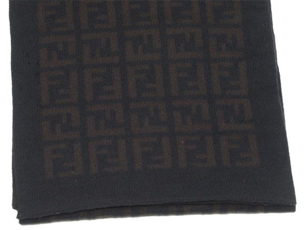 FENDI フェンディ ズッカ柄 スカーフ ストール FFロゴ ブラック 茶系 フェンディ FENDI ツイリー ラッピー スカーフ FF柄 ズッカ柄 総