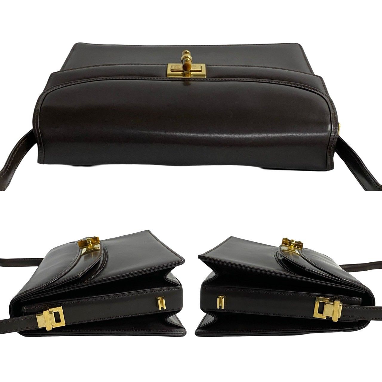 極美品　GUCCI グッチ　ハンドバッグ　ターンロック　ゴールド金具　レザー 極美品 GUCCI グッチ ハンドバッグ ターンロック ゴールド金具